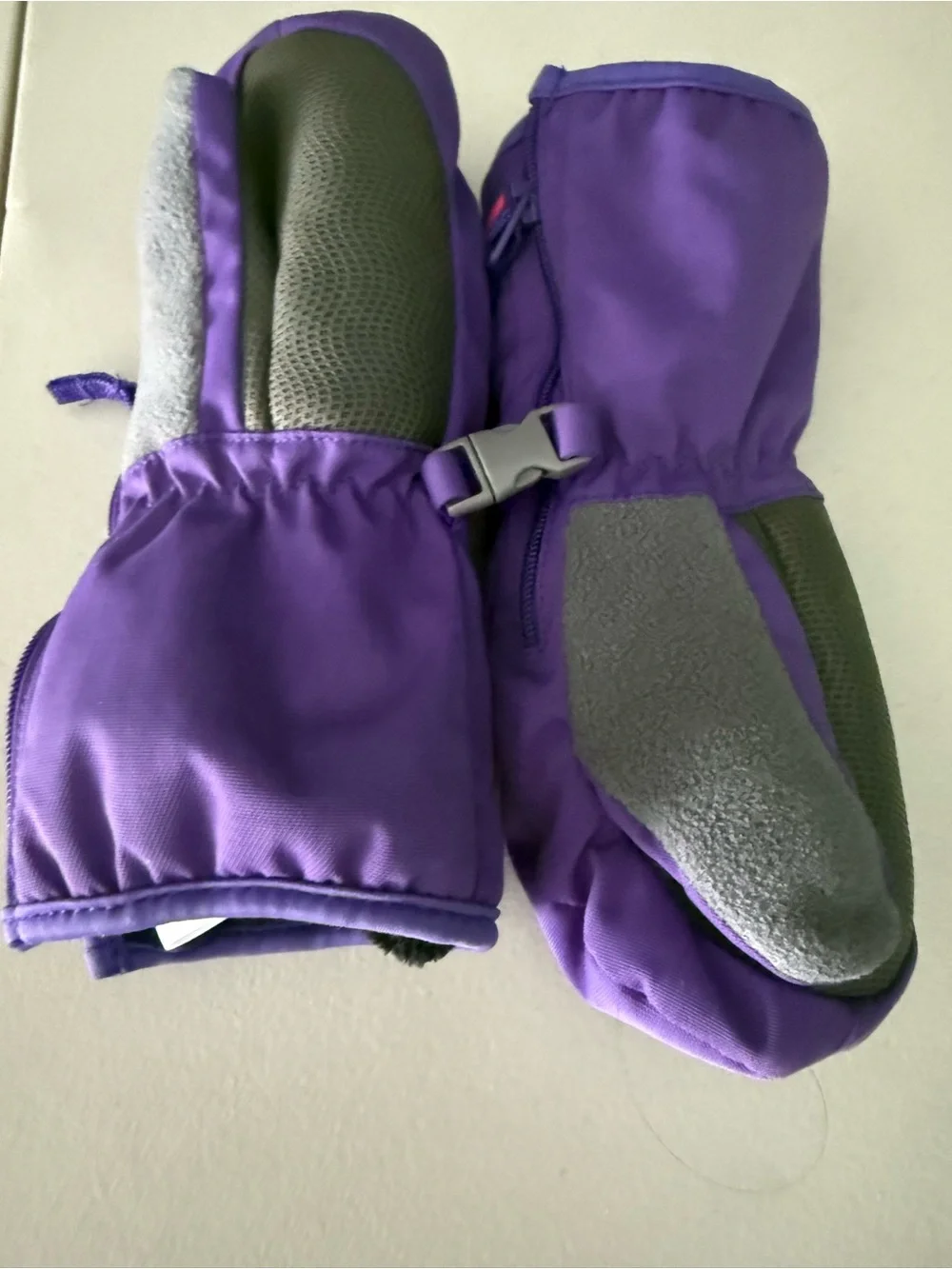 Head Purple Mittens with Pink Accents